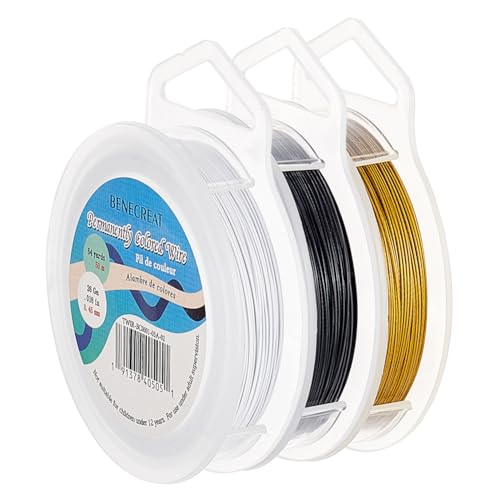 BENECREAT 3 Rollen 0.45mm Mischfarbe Edelstahldraht 150m Tigerschwanz Perlendraht Für Handwerk Perlen Schmuckherstellung Zubehör