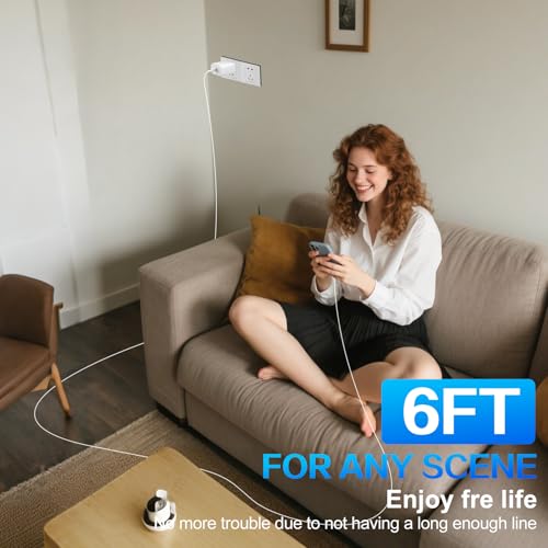 Cargador USB C de 20W que soluciona la carga lenta en iPhone 16 con cables de 6 pies 7