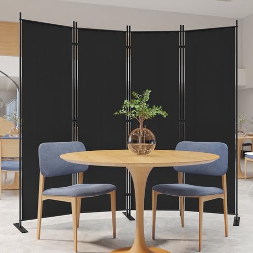 Image of C-Hopetree 4 Panels Room Divider, 6 Ft Tall Indoor Folding Privacy Screen, Portable Partition Separator, Freestanding Separation Temporary Wall for Office, Bedroom, 80 inch W X 71 inch H, Black