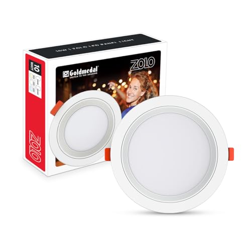 Image of Goldmedal Zolo 10W LED Round Panel Light for Bedroom, Living Room, Dining Room, Kitchen - Cool Daylight (6500K) | Pack of 1 | 75 Lumen per Watt | Cutout Size- O125mm