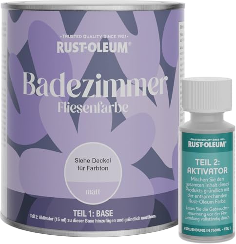 Rust-Oleum wasserbeständiger Fliesenlack für das Badezimmer in mattem Finish -Ruhiges Weiß 750ml
