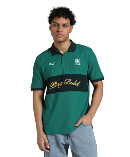 Image of Puma Men Cotton Classic Fit Polo (634698 Wild Green, Small