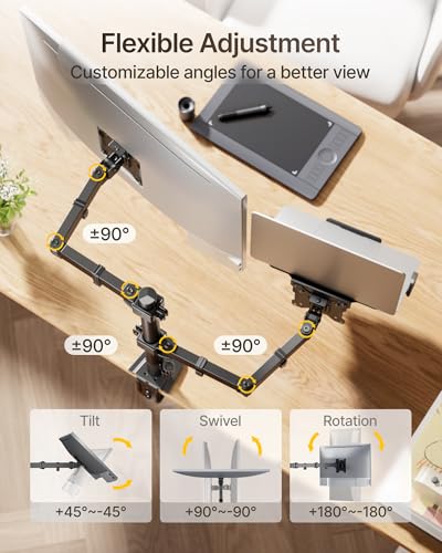 Image of monTEK Monitor and Laptop Stand for 32 inch Screen and 17 inch Laptop