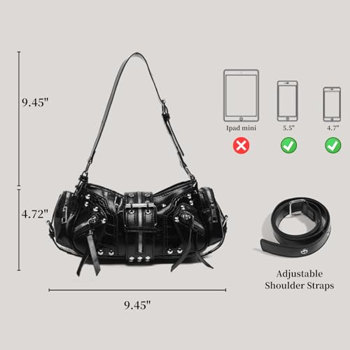 Bolso Hobo Pequeño para Mujer de Cuero Vegano con Múltiples Bolsillos miniatura 6