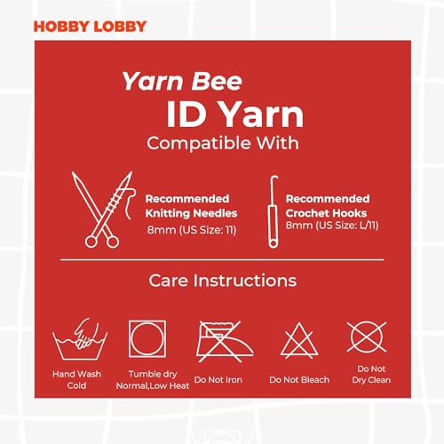 Yarn Bee Super Bulky – Soft Skein – 101 Yards of 100% Polyester Yarn for Crocheting Blankets, Hats, & More – DIY Handcrafting Accessories - Thumbnail 5