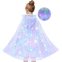 Goenb - Capa de princesa iluminada, disfraz de princesa con