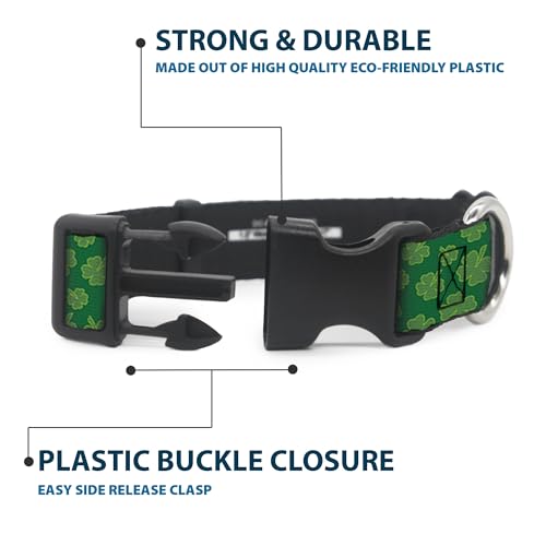 Collar de tréboles soluciona tirones con clip plástico y ajuste de 13-18 " para perro pequeño 5