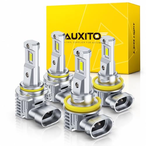 Image of AUXITO H11 9005 LED Combo Bulbs 6500K White 240,000LM 1500% Brighter, 4PCS