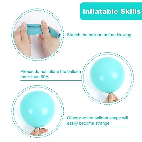 Image of RUBFAC 135pcs Teal Blue Balloons Different Sizes 18 12 10 5 Inch Turquoise Teal Latex Balloon Garland Arch for Birthday Wedding Engagements Anniversary Baby Shower Party Decoration