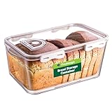 Freshmagis Brotkasten f&uuml;r die K&uuml;chenarbeitsplatte, luftdichter Brotbeh&auml;lter mit Deckel, zeitgem&auml;&szlig;er Brotspender zur Aufbewahrung von selbstgebackenem Brot, Bagels, Backwaren und Geb&auml;ck