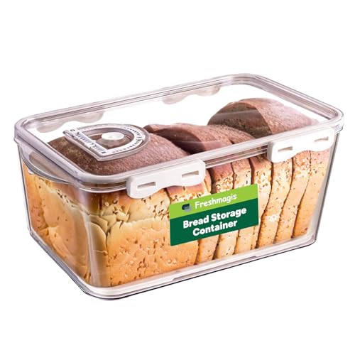 Freshmagis Boite a Pain de Mie avec Couvercle – Idéale pour Pain Maison, Bagels et Pâtisseries. Parfait pour les Amateurs de Boulangerie.