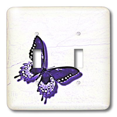 Mariposa morada interruptor doble 3dRose lsp_31382_2 con diseño resistente a arañazos 3
