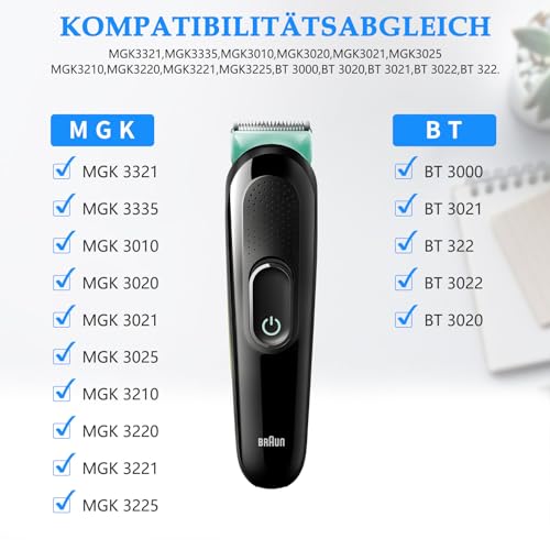 Ladekabel für Braun MGK3321 Trimmer, 5V auf 2.3V Ersatzkabel Kabel Zubehör kompatibel mit Braun 6-in-1 All-in-One Trimmer MGK3321, MGK3335, MGK3010, MGK3020, BT3020, BT3021, BT3410, BT3421 Ladegerät