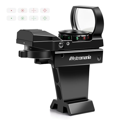 Astromania Red Dot Finderscope for Telescope Deluxe Finder, StarPointer Red Dot Sight Metal Reflex Finder Scope for Astronomical Telescope - Red Dot Viewfinder Finderscope with Dovetail Finder Bracket
