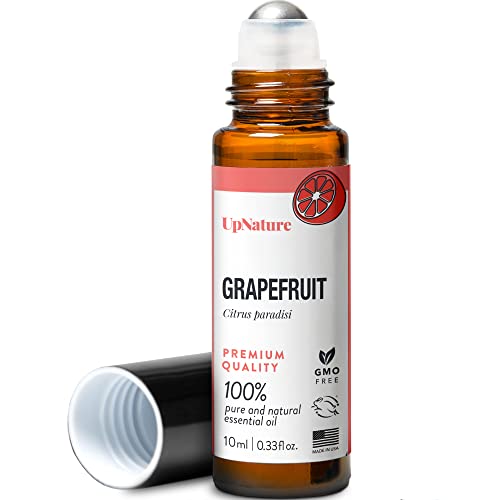 Pink Grapefruit Essential Oil Roll On - 100% Natural & Pure Grapefruit Oil - Boost Energy Level, Mood Booster, Hair Skin and Nails, Reduce Blemishes- Premium Quality, Therapeutic Grade