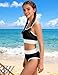 MIGU Girls Swimsuit Girl Bikini Set Size 8-10 Black Color-Block Bathing Suits for Girls with Chest Pad Adjustable Straps Swimwear Fashion Swim Suit