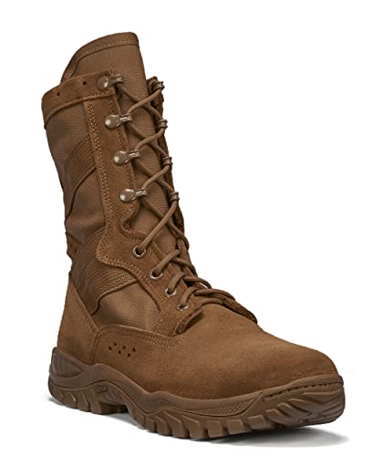 Belleville FC320 One Xero 8â€ Womens Combat Boots - Army/Air Force OCP ACU Ultra-Lightweight Slip-Resistant Active-Duty Assault Boots, Coyote Brown Cattlehide Leather, Coyote - 9 R