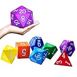 Jumbo-Schaumstoff-Würfel-Set, 10 cm, 7-teilig, große Regenbogenfarben, RPG-Schaumstoffwürfel für Spiele, Lernressourcen