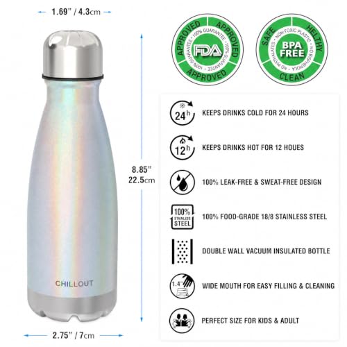 Image of CHILLOUT LIFE 12oz Kids Insulated Stainless Steel Water Bottle, Leak Proof