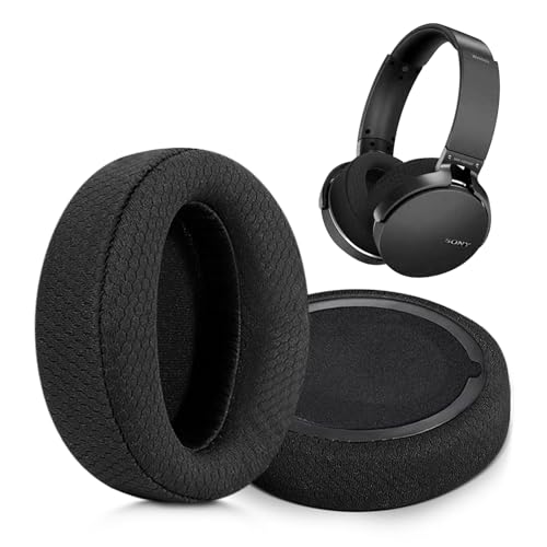 Replacement Ear Pads para Sony MDR-XB950BT Auriculares Almohadillas de Repuesto, Cojines de Memoria Foam (Negro)