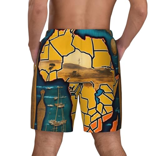 Abstract World Map Print Men Stylish Functionality Swim Trunks Breathable Beach Shorts Surfing Gym Fishing4