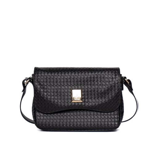 Bolsa Feminina Vizzano Transversal Pequena em Napa Tressê Dubai Soft Preto - U