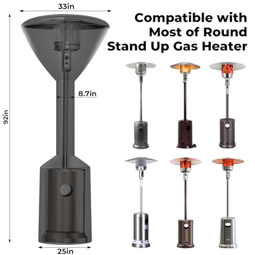 2025 Upgrade Round Stand Up Patio Heater Covers, Heavy-duty and Weather-resistant Oxford Fabric, Waterproof, Dust-proof, Snow-proof, Windproof, with Zipper and Storage Bag