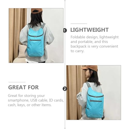 Mochila impermeable plegable para senderismo ligera Sky-blue miniatura 3