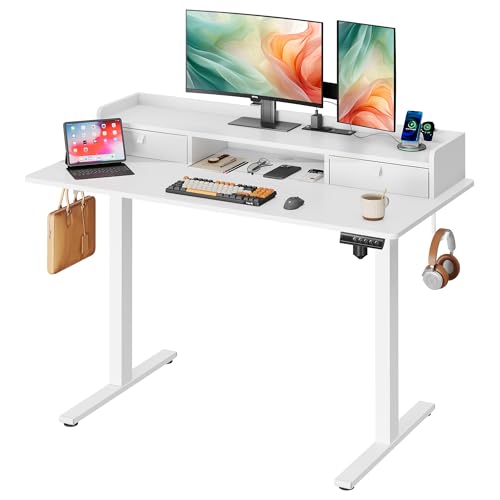 DEVAISE 48×24 Inch Electric Standing Desk with Drawers, Computer ...