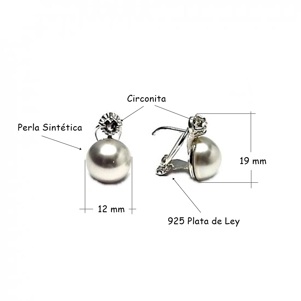 Pendientes Plata Japonesa Perla Blanca 12 Mm. con Cierre Omega Ideales para Mujeres Que adoran Las Joyas clásicas