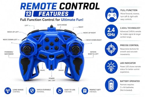Image of Umadiya Remote Control Drift Stunt Car Toy 2.4GHz Flip Car with Mist Spray Smoke 360 Rotating for Kids Adults | High-Speed Tumbling Off Road | Rechargeable RC Car USB Type C Upto 60m Range