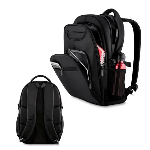 Mochila com 3 Bolsos All Gray, Poliéster, com Saída USB, Compartimento para Notebook com Trava, 18 x 30 x 40 cm