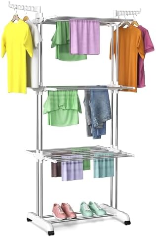 Amazon.com: Bigzzia Clothes Drying Rack Foldable, 2-Level Large Laundry ...