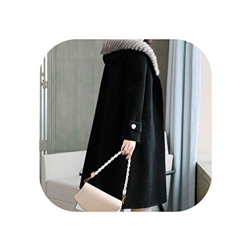右边冬の暖かい女性100％ウールシープムートンコートリアルミンクファー