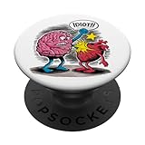 Funny Brain vs Heart Comic Style for a Lover PopSockets Standard PopGrip