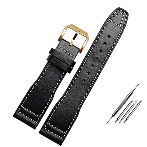 Bracelet de montre cuir véritable de veau pour IWC Pilot Mark XVIII 20mm 21mm