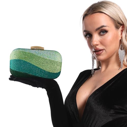 Image of Boutique De FGG Mini Rhinestone Clutch Purses for Women Formal, Luxury Crystal Clutch Evening Handbags, Party Dinner Purse
