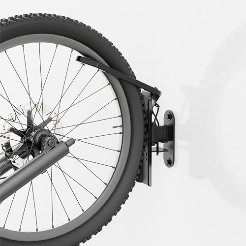 WiwiIron Suporte de parede giratório para bicicleta, suporte vertical de parede de bicicleta para ga