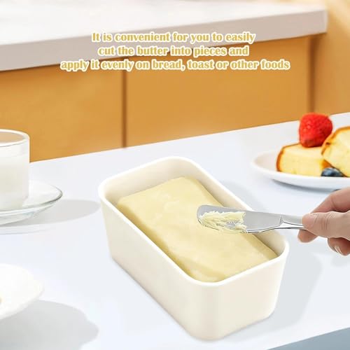 Butter Dish with Lid and Knife, Plastic Butter Holder Tray Container, Proof Storage Box, for Cheese Storage, Easy Scoop, Dishwasher Safe, Black - Image 6
