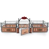 Pferdestall-Spielset, realistisches Pferdestall-Spielset aus Kunststoff, fantasievolles und kreatives pädagogisches Pferdespielzeug, Zubehör für Pferdeliebhaber, Bauernhofspielzeug, Kleinkindspie