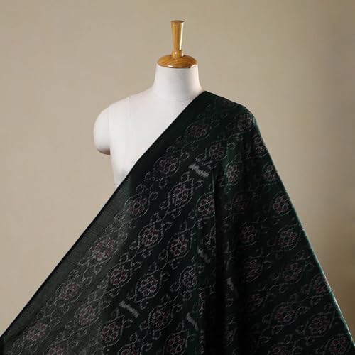 Image of Premium Sambalpuri Ikat Weave Pure Handloom Cotton Shirt Fabric Authentic Odisha Traditional Tie-Dye Craft, Soft & Breathable Natural Cotton Material for Custom Tailoring, Casual & Formal Wear
