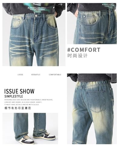 Jeans Pants Trouser Denim Spring and Autumn High Street Hip Hop Classic Micro Horn Retro Men3