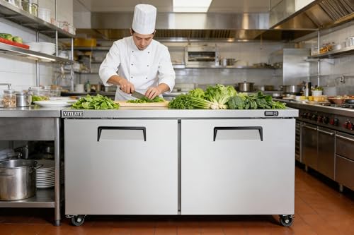 Image of 60 inch W Commercial Undercounter Refrigerator, 17 Cu.ft, 2 Doors