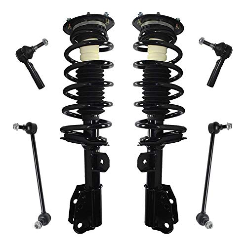 Detroit Axle - Front Struts + Sway Bars Outer Tie Rods Replacement for Chevrolet Equinox - 6pc Set