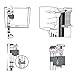 UGPLM Universal Use Toilet Fill Valve WC Toilet Tank Replacement Kits, 2 Designs, A