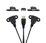 USB 2.0 Male to Dual Female Charging Extension Cable, Furniture nightstand USB Port, Panel Mount...