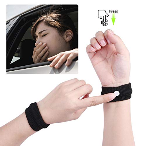 Travel Wristbands,Travel Motion Sickness Relief Wrist Band,Natural Nausea Relief (Grey+Black)
