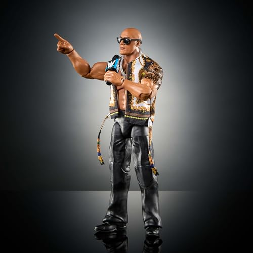 WWE Elite The Rock 15cm Collectible Action Figure with Accessories, Series 115, 25 Interchangeable Points and Hands, JCJ00