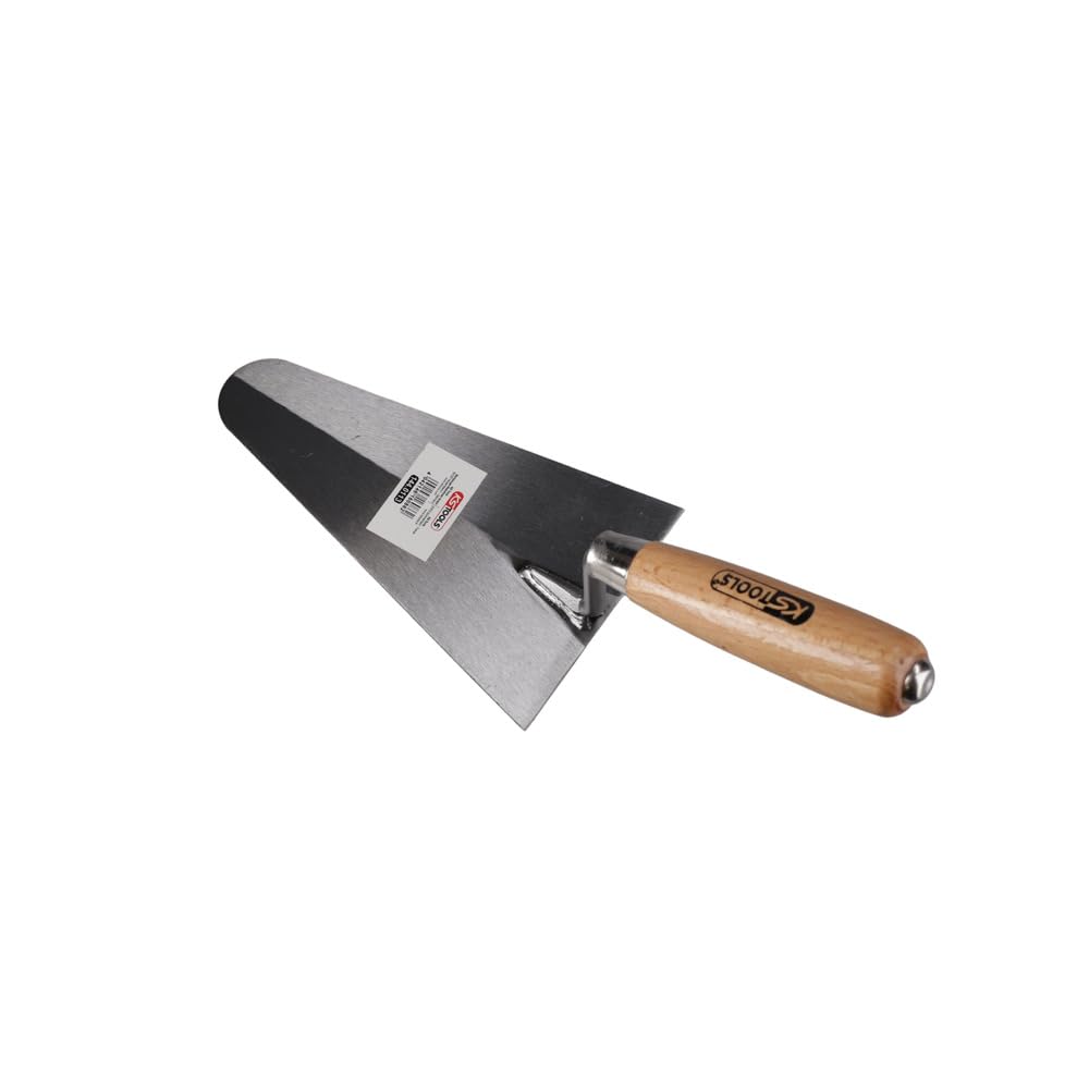 KS Tools 144.0113 Cazzuola per Stuccatura, 200 mm, Tondo, Impugnatura in Legno