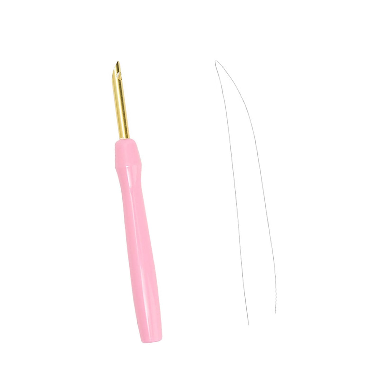 Buxuaaaa A Buxuaaa Wood Handle Punching Needle Tool With Needle Threader For Stitching Embroidery Embellishment Beginner Embroidery Pen Fine